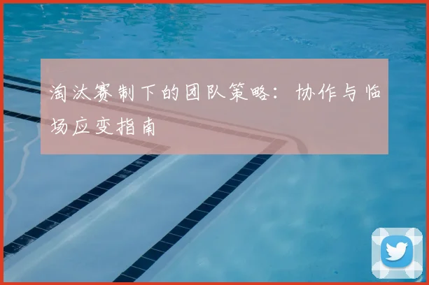淘汰赛制下的团队策略:协作与临场应变指南