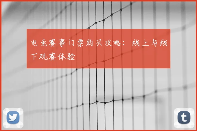 电竞赛事门票购买攻略:线上与线下观赛体验