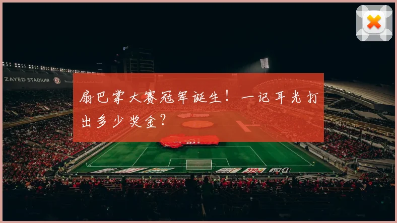 扇巴掌大赛冠军诞生!一记耳光打出多少奖金?